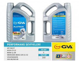 MOTOR YAĞI 5W30 5 LT PLATINUM PARTİKÜLLÜ-DPF TAM SENTETİK API SN/CF