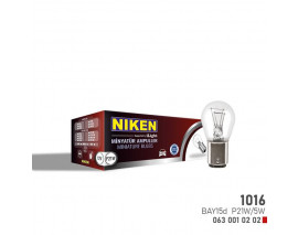 NIKEN 1016 AMPUL ŞAŞI TIR.BAY15d P21W/5W 12V 10LU