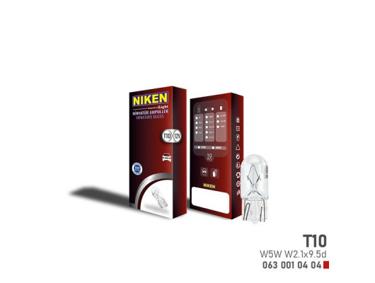 NIKEN T10 PARK AMPULU W5W W2.1x9.5d 12V 10LU