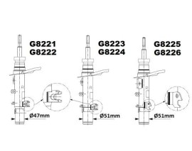 ÖN AMORTİSÖR SAĞ P208 12 GAZLI 47 CM