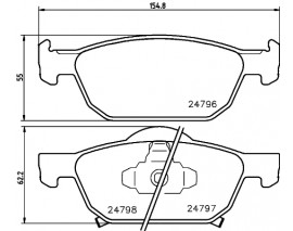 ÖN BALATA ACCORD SEDAN 2.4 08 ACCORD IX 2.0İ-2.4İ-2.2İ-DTEC 08 MEK.ŞANZ GDB3476