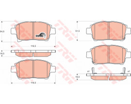 ÖN BALATA COROLLA 1.4 1.6 1.4VVTİ 1.6VVTİ 1.8 00-07 YARIS 1.3 1.5 1.4D-4D 99-9.05
