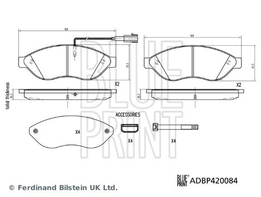 ÖN BALATA DUCATO 3-4-BOXER 3-4-JUMPER 3-4 06 11 16Q-20Q- KARSAN JEST TEK FİŞLİ