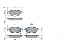 ON BALATA FIAT EGEA 15 1.4 1.5 T4 HIBRIT 1.6 D K:19 MM G:151.1 MM BÜYÜK TİP