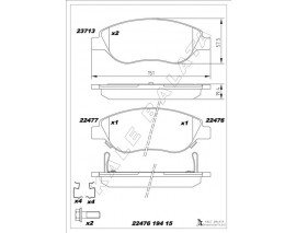 ON BALATA FIAT EGEA 15 1.4 1.5 T4 HIBRIT 1.6 D K:19 MM G:151.1 MM BÜYÜK TİP 8 ADET KLİPS