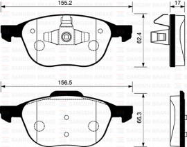 ÖN BALATA FOCUS 2004 2018 CMAX 2007 2019 KUGA 10-14 VOLVO V40 2019 S40 04-12 V50 04-12 C70 2006-2013 C30 2006-2012 MAZDA 3 2008-2014 MAZDA 5 2010