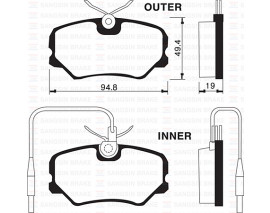 ÖN BALATA P306 2.0 S16 93-97 -P405 1.6I-1.8I-2.0I-1.9 SRI-2.0 FİŞLİ GDB793-GDB1039