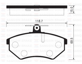 ÖN BALATA PASSAT 1.8 88-96 AUDI 80 A41.6 1.9TDİ 95-10 119.3x69.6x19.4 mm GDB826