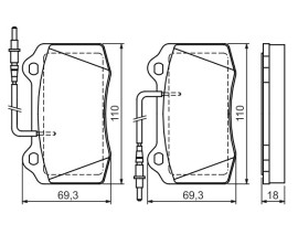 ÖN BALATA PEJO 406 2.2HDİ 00-12.04 406 3.0 97-12.04 69.3x109.7x17.8 0986TB2694
