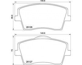 ÖN BALATA VOLVO XC40 1.5T3 2.0D3 D4 T2 T4 T5 HYBİRD 2017 17 JANT B.Y TİP 140.6 CM