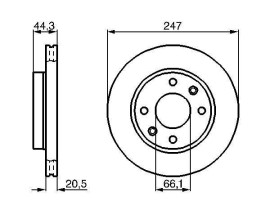 ÖN FREN AYNASI 205 87-94 VISA 85-86 247.4x20.4x4DLxHVLI