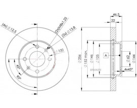 ÖN FREN AYNASI ACCENT BLUE 1.4 CVVT-1.6CRDI 11 İ20 12 256x22x62.2x44x4DLxHAVALI