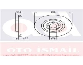 ÖN FREN AYNASI ADET AVENSIS 2.2- 03 COROLLA VERSO 1.6-1.8-2.0D-2.2D 04 295x26x5DLxHAVALI
