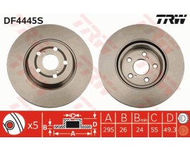 ÖN FREN AYNASI ADET AVENSIS 2.4-2.0D-4D 03 COROLLA VERSO 1.8-2.0D-4D 04 295x26x5DLxHAVALI