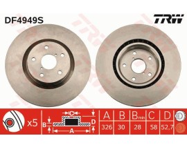 ÖN FREN AYNASI ADET SUBARU IMPREZA 05 326x30x28xHAVALI
