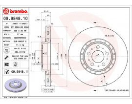 ÖN FREN AYNASI ADET VOLVO XC90 2.5T-D5-T6 2002-2010 17 JANT 336x30x5DLxHAVALI 335.8x30x5DLxHAVALI