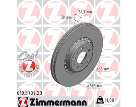 ÖN FREN AYNASI ADET VOLVO XC90 2.5T-D5-T6 2002-2010 17 JANT 336x30x5DLxHAVALI 986479202-DF4340S