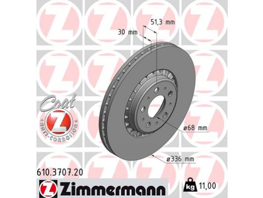 ÖN FREN AYNASI ADET VOLVO XC90 2.5T-D5-T6 2002-2010 17 JANT 336x30x5DLxHAVALI 986479202-DF4340S