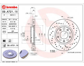 ÖN FREN AYNASI ALFA ROMEO GIULIETTA 1.4TB-1.6JTDM 10 FIAT 500X 1.4-1.3DMT-1.6DMTJ 14 281x5DxHAVALI DELİKLİ --DF6450