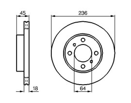 ÖN FREN AYNASI COLT 1.3İ 12V 95-00 LANCER 92-03 CARISMA 95-06 236x18x4DLxHVLI
