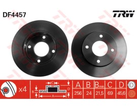 ÖN FREN AYNASI COLT VI-VII 1.1-1.3-1.5-1.5DI-D 04 256x24x4DLxHAVALI