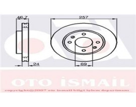 ÖN FREN AYNASI ELANTRA 1.6-1.8-2.0-2.0CRDI 00-06 MATRIX 1.5CRDI-1.6-1.8 01 ABS Lİ 257x24x4DLxHAVALI