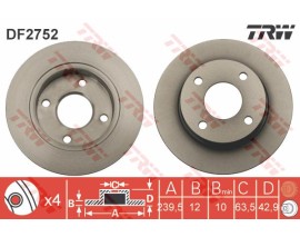ÖN FREN AYNASI FIESTA IV-KA-MAZDA 121 1.2-1.3-1.8 D-1.3ie 239.5x12x4DL