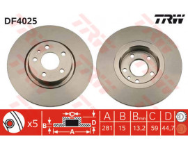 ÖN FREN AYNASI HAVASIZ ALFA 147 1.6 2.0 2001-2010 156 1.6 1.8 97-05 1.9JTD 1997-2001 281x5DL
