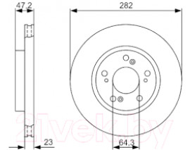 ÖN FREN AYNASI HONDA CR-V II 2.0 02-06 2.2CDTI 05-06 FR-V 1.7-1.8-2.0-2.2 05 282x23x5DLxHAVALI 986479365 0986479S47