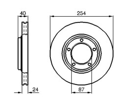 ÖN FREN AYNASI HYUNDAI STAREX-H1 VAN 2.5TD 4WD 97-03 254x24x5DL HAVALI