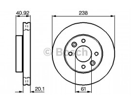 ÖN FREN AYNASI KÜÇÜK RENAULT R9-R11-R19-R21 CLIO I 91 96 CLIO II 98 CLIO SYMBOL 00 09 KANGOO 97 MEGANE I 96 SYMBOL II 08 238x20.1 HAVALI 4 DELİK