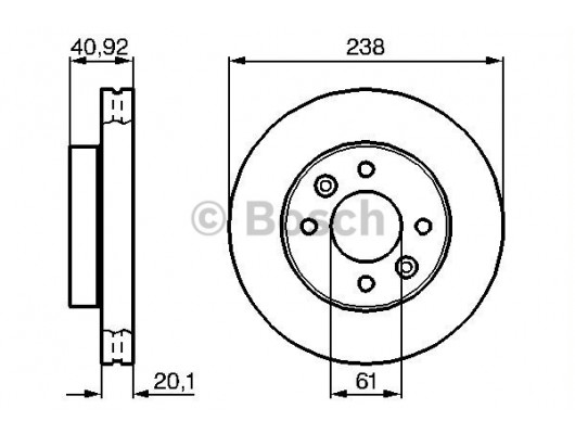 ÖN FREN AYNASI KÜÇÜK RENAULT R9-R11-R19-R21 CLIO I 91 96 CLIO II 98 CLIO SYMBOL 00 09 KANGOO 97 MEGANE I 96 SYMBOL II 08 238x20.1 HAVALI 4 DELİK