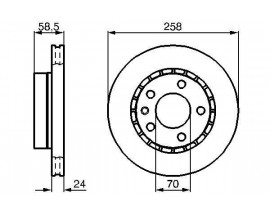 ÖN FREN AYNASI OMEGA A 1.8 2.3 D TD 86/3.94 258x23.9x5DLxHAVALI