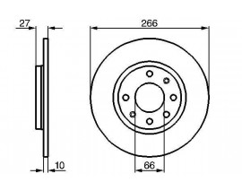 ÖN FREN AYNASI P305 82-89 P405 92-96 BX 82-93 1.4-1.4ie-1.6-1.6ie-1.7TD-1.9TD 266x27x4DL