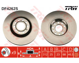 ÖN FREN AYNASI PASSAT 1.6-1.9TDI-2.0-1.8T 00/5.05 A4 01 A6 97SUPERB 02 EXEO 09 312x25x10DLxHAVALI x