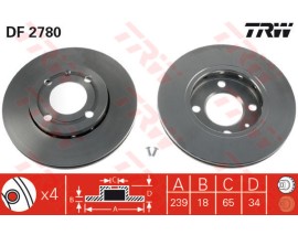 ÖN FREN AYNASI POLO 95-01 LUPO 98-05 AROSA 1.0ie.3ie-1.4ie-1.6ie-1.7SDI-1.9SDI AEE 239x18x4DLxHAVALI