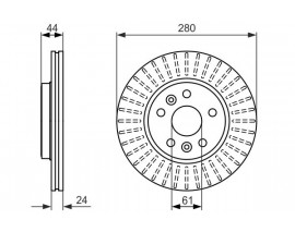 ÖN FREN AYNASI RENAULT MEGANE II 05 2.0 DCİ 280x44x24 5 DELİK HAVA KANALLI
