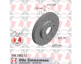 ÖN FREN AYNASI TOYOTA AURIS-COROLLA 1.4VVTİ-1.6VVTİ-1.4D-4D 07 273x26x5DLxHAVALI 0986479425 DELİKLİ -986479425-DF4808