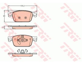 ÖN FREN BALATA AUDI A4-A5 2014 155.2x63.8x17 KULLAKLI