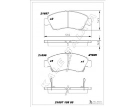 ÖN FREN BALATA KÜÇÜK TİP HONDA CIVIC 1.6L D16 SI enjeksiyonlu 92-95 1.4L D14A EURO 96-00 / JAZZ 1.4L L13A GD 02-08