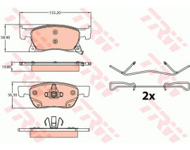 ÖN FREN BALATASI ASTRA K 16 15 inc 155.2x58.9x19.8