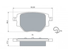 ÖN FREN BALATASI CORSA F 19 C4 20 2008 19 208 19 249 mm