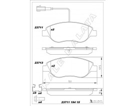 ÖN FREN BALATASI FİŞLİ FIAT BRAVO II 08 14 EGEA HB 15 ALFA ROMEO MITO 08 15 LANCIA DELTA III 08 1