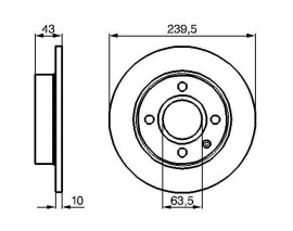 ÖN FREN DISK AYNA DUZ ESCORT V 90 92/ESCORT VI 92 96/FIESTA III 89 97/ORION III 90 96 239.45MM