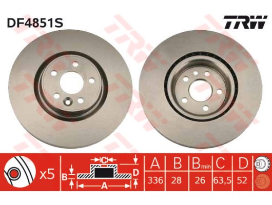 ON FREN DISK AYNASI HAVALI VOLVO S60 II 10 15 S80 II 06 V60 I 11 15 V70 III 07 15 XC70 II 09 15 336cm CAP