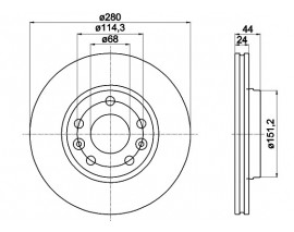ÖN FREN DİSKİ MEGANE III 09 FLUENCE 09 DUSTER 10 EXPRESS 21 JUKE F16 19 1.5 dCi 280x24x5DL