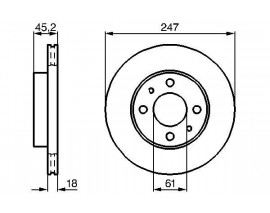 ÖN FREN DİSKİ NISSAN ALMERA 95 00 247x45x18 4 DELİK