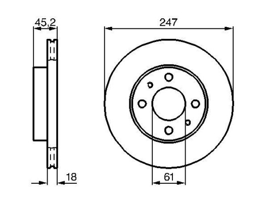 ÖN FREN DİSKİ NISSAN ALMERA 95 00 247x45x18 4 DELİK