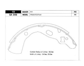 PABUÇ BALATA ARKA KAMPANA FORD FESTIVA-MAZDA 121-KIA PRIDE 87 GS8519