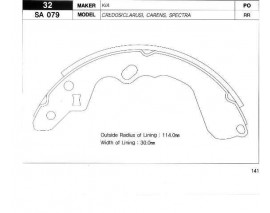 PABUÇ BALATA ARKA KAMPANA KIA CARENS 99-06 CLARUS 95-00